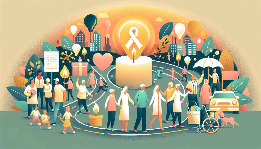 A caring group of people in a supportive community spirit