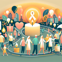 A caring group of people in a supportive community spirit