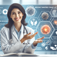 Medically accurate diagram illustrating Mesothelioma staging and treatment options