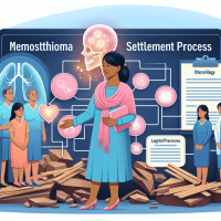 Medically accurate diagram illustrating mesothelioma staging and treatment options