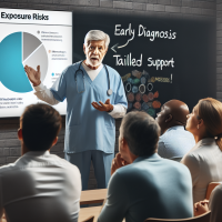 Medically accurate diagram illustrating mesothelioma staging and treatment options