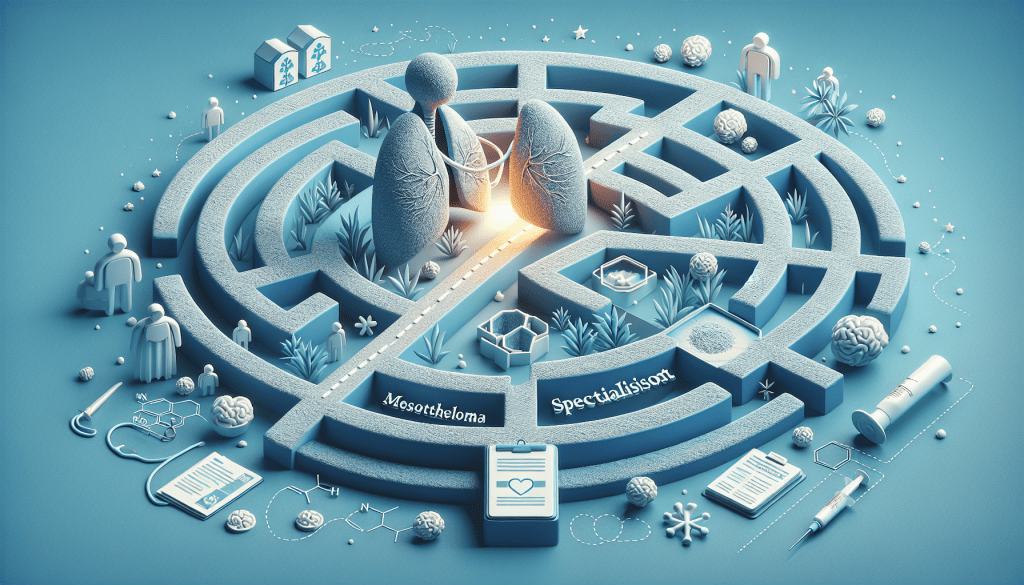 Medically accurate diagram illustrating Mesothelioma staging and treatment options